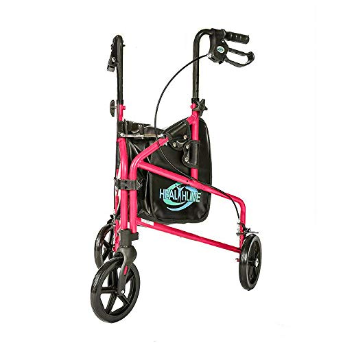 Rollator Walker Aluminum 3 Wheel for Seniors, Foldable Lightweight Three Whee...
