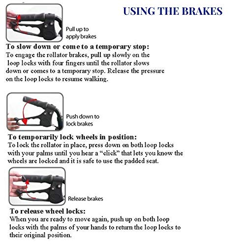 Rollator Walker Aluminum 3 Wheel for Seniors, Foldable Lightweight Three Whee...