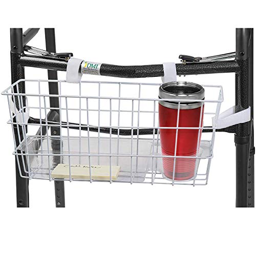 HealthSmart Walker Storage Basket with Cup Holder and Insert Tray, No Tools N...