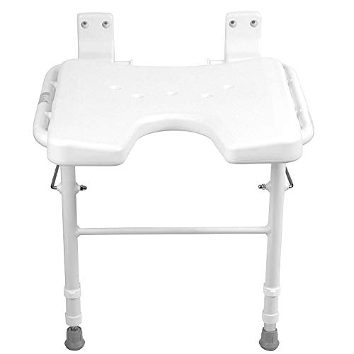 HealthSmart Wall Mount Fold Away Bath Chair Shower Seat Bench with Adjustable...