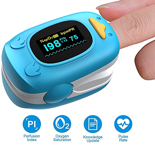 Children Fingertip Pulse Oximeter Blood Oxygen Saturation Monitor for Child K...