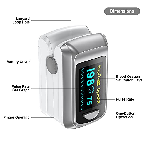 Fingertip Pulse Oximeter Blood Oxygen Monitor Finger for Adult & children Por...