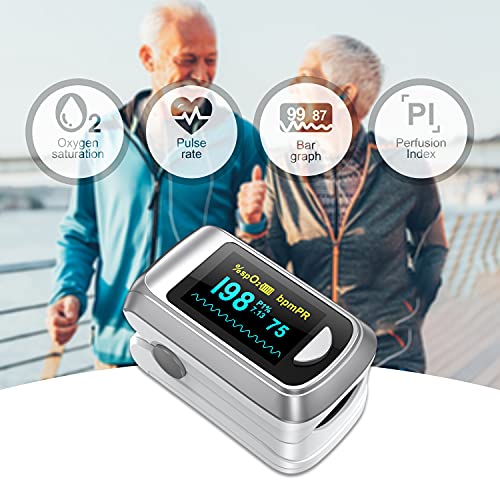 Fingertip Pulse Oximeter Blood Oxygen Monitor Finger for Adult & children Por...