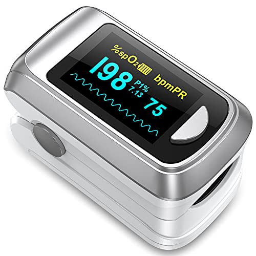 Fingertip Pulse Oximeter Blood Oxygen Saturation Monitor, Heart Rate and Fast...