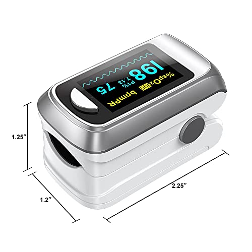 HealthTree Fingertip Pulse Oximeter Bluetooth, Measures Blood Oxygen Saturati...