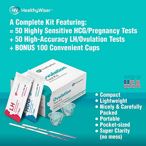 Pregnancy Test Kit, 50 Ovulation and 50 Pregnancy Test Strips, Monitor & Trac...