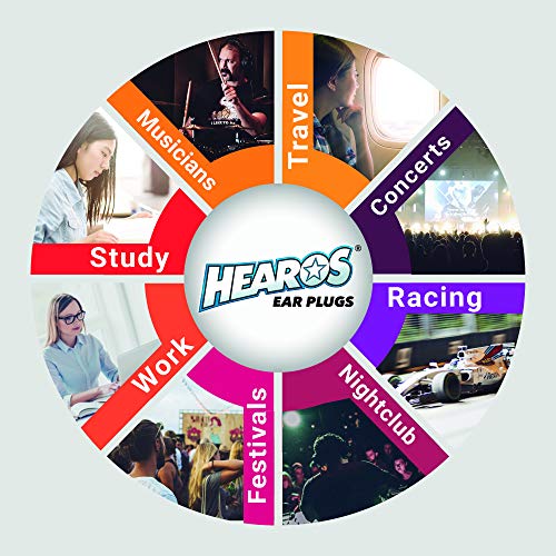 HEAROS High Fidelity Series Ear Plugs for Comfortable Long Term Use with Free...