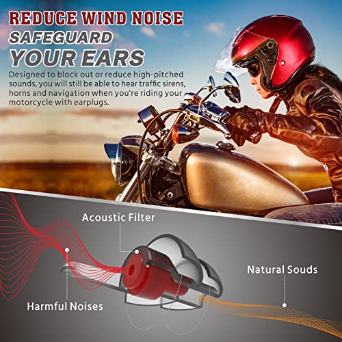 [2 Pairs] Hearprotek Motorcycle Ear Plugs, reusable high fidelity ear plugs f...
