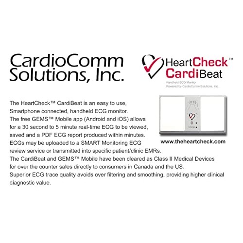 CardiBeat Personal Bluetooth EKG Heart Monitor - No Subscription Required, 10...