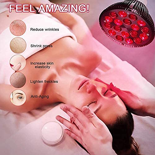 Red Light Therapy Bulb with Socket HebutyLife, 54W 18 LED Near Infrared Light...