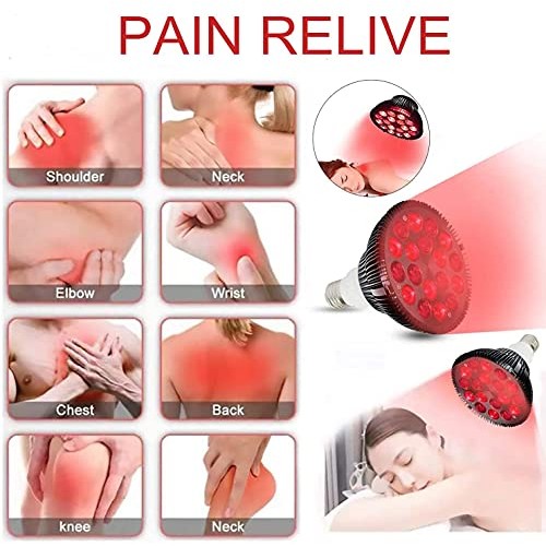 Red Light Therapy Bulb with Socket HebutyLife, 54W 18 LED Near Infrared Light...