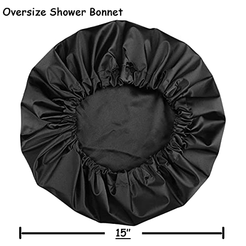Jumbo Shower Cap for Men and Women with Box Braid, Locs, Long Curly Hair to P...
