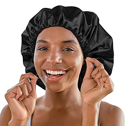 Jumbo Shower Cap for Men and Women with Box Braid, Locs, Long Curly Hair to P...