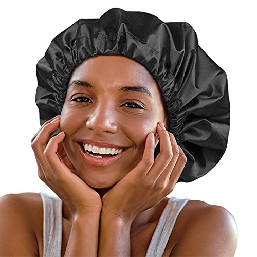 Jumbo Shower Cap for Men and Women with Box Braid, Locs, Long Curly Hair to P...