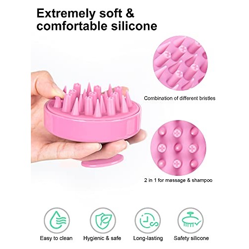 HEETA 2-Pack Hair Scalp Shampoo Massager Brush, Updated Soft Silicone Hand-He...