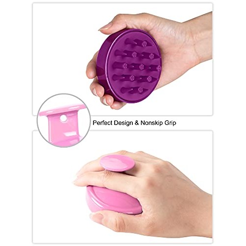HEETA 2-Pack Hair Scalp Shampoo Massager Brush, Updated Soft Silicone Hand-He...