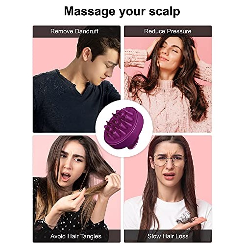 HEETA 2-Pack Hair Scalp Shampoo Massager Brush, Updated Soft Silicone Hand-He...