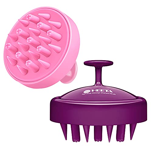 HEETA 2-Pack Hair Scalp Shampoo Massager Brush, Updated Soft Silicone Hand-He...