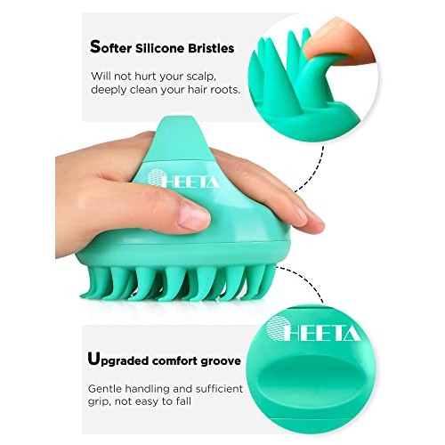 HEETA 2-Pack Hair Shampoo Brush, Upgraded Wet & Dry Hair Scalp Massager with ...