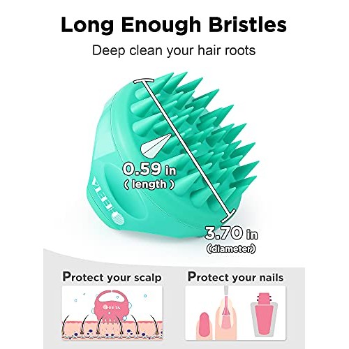 HEETA 2-Pack Hair Shampoo Brush, Upgraded Wet & Dry Hair Scalp Massager with ...