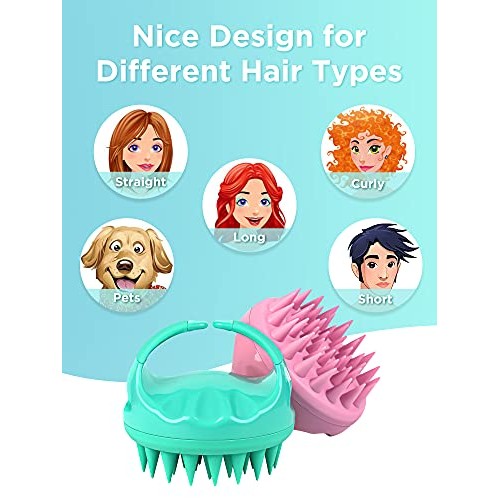 HEETA 2-Pack Hair Shampoo Brush, Upgraded Wet & Dry Hair Scalp Massager with ...