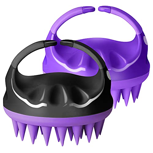 HEETA 2-Pack Hair Shampoo Brush, Upgraded Wet & Dry Hair Scalp Massager with ...
