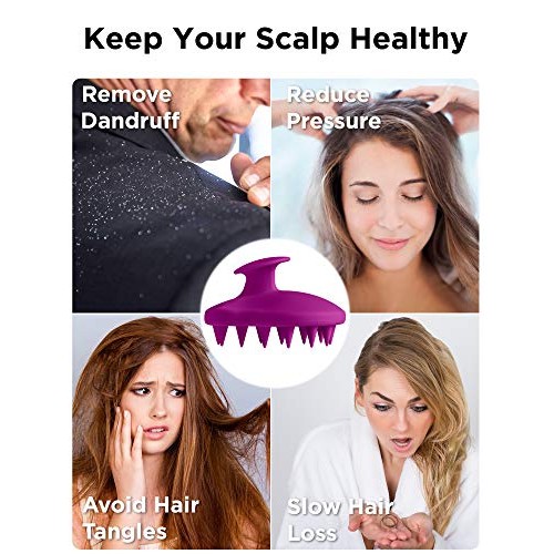 HEETA Hair Scalp Massager Shampoo Brush, Upgraded Full Silicone Integrated De...