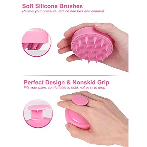 HEETA Hair Shampoo Brush Scalp Massager & Body Brush with Soft Silicone Brist...