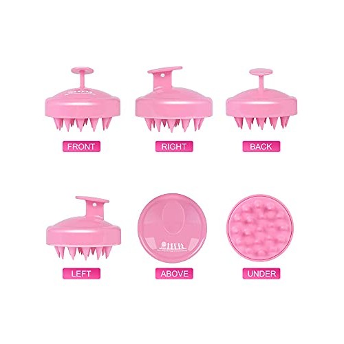 HEETA Hair Shampoo Brush Scalp Massager & Body Brush with Soft Silicone Brist...