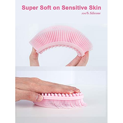 HEETA Hair Shampoo Brush Scalp Massager & Body Brush with Soft Silicone Brist...