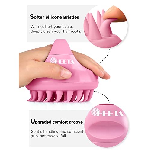 HEETA Hair Shampoo Brush, Upgraded Wet & Dry Hair Scalp Massager with Soft Si...