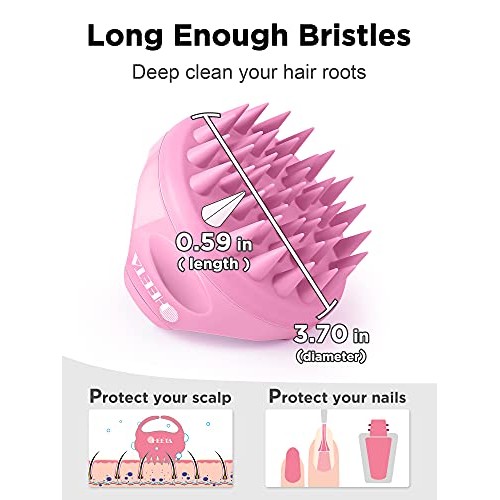HEETA Hair Shampoo Brush, Upgraded Wet & Dry Hair Scalp Massager with Soft Si...