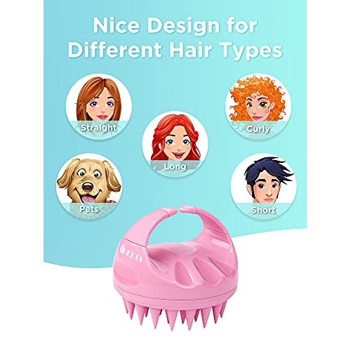 HEETA Hair Shampoo Brush, Upgraded Wet & Dry Hair Scalp Massager with Soft Si...