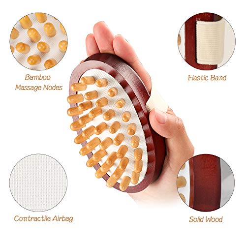 HEETA Natural Wood Lymphatic Drainage Massager Brush, Anti Cellulite Massager...