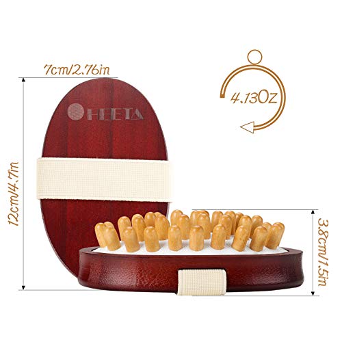 HEETA Natural Wood Lymphatic Drainage Massager Brush, Anti Cellulite Massager...