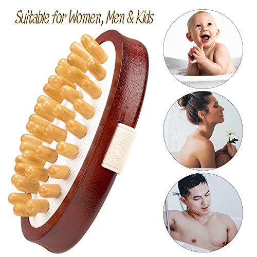 HEETA Natural Wood Lymphatic Drainage Massager Brush, Anti Cellulite Massager...