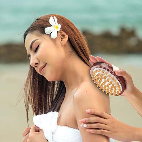 HEETA Natural Wood Lymphatic Drainage Massager Brush, Anti Cellulite Massager...