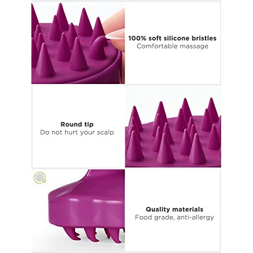 HEETA Scalp Massager Shampoo Brush, Hair Scalp Scrubber with Soft Silicone Br...