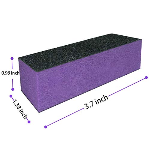10 Pcs Nail Buffer Sanding Block Polisher Buffing File 100/180 Grit 3 Sides N...