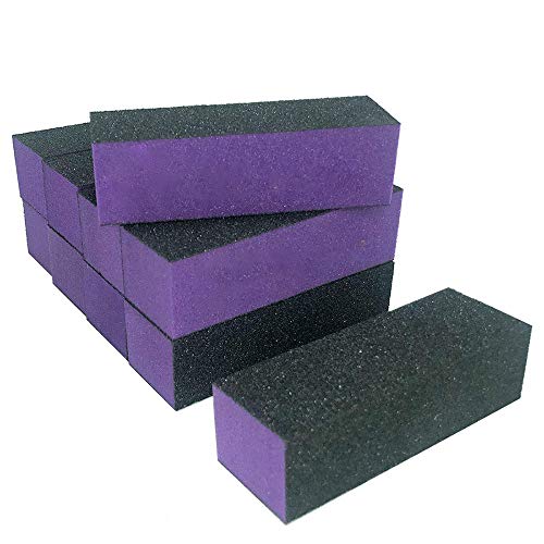 10 Pcs Nail Buffer Sanding Block Polisher Buffing File 100/180 Grit 3 Sides N...