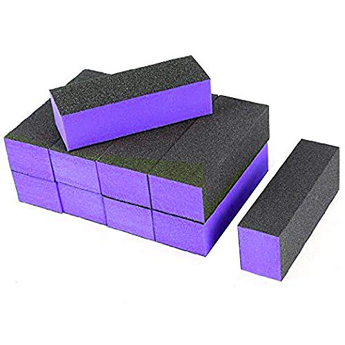 10 Pcs Nail Buffer Sanding Block Polisher Buffing File 100/180 Grit 3 Sides N...