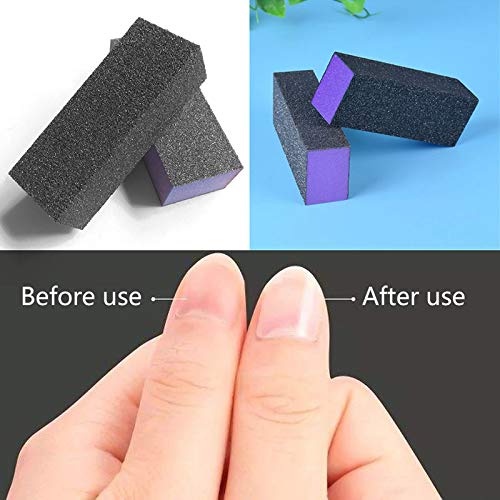 10 Pcs Nail Buffer Sanding Block Polisher Buffing File 100/180 Grit 3 Sides N...