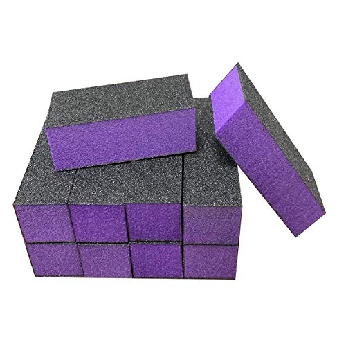 10 Pcs Nail Buffer Sanding Block Polisher Buffing File 100/180 Grit 3 Sides N...