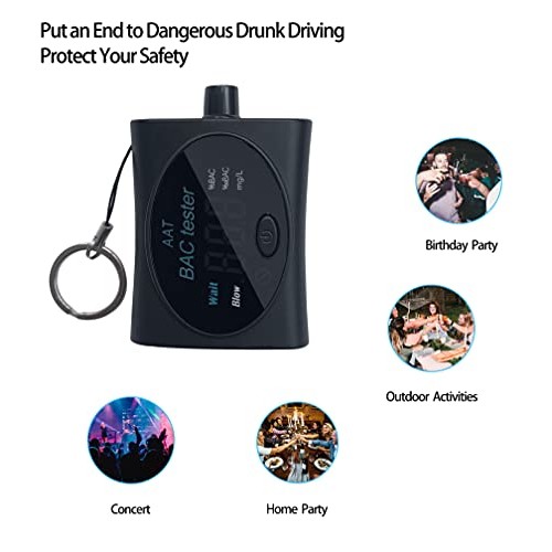 Helalkit Keychain Breathalyzer, Ultra-Portable Pocket Keyring Alcohol Tester ...