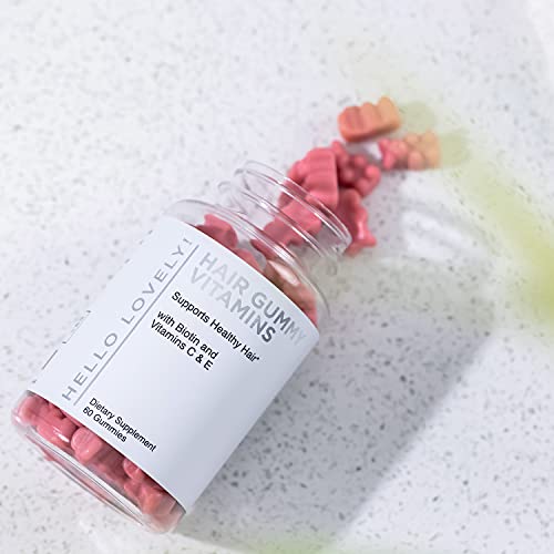Hello Lovely Hair Vitamins Gummies with Biotin 5000 mcg Vitamin E & C Support...