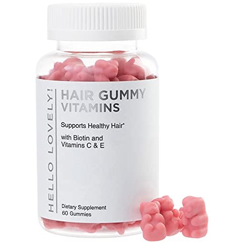 Hello Lovely Hair Vitamins Gummies with Biotin 5000 mcg Vitamin E & C Support...