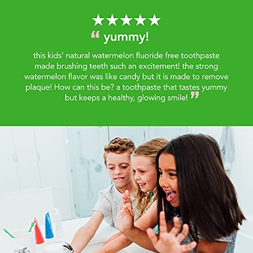 Hello Oral Care Kids Fluoride Free and SLS Free Toothpaste, Natural Watermelo...
