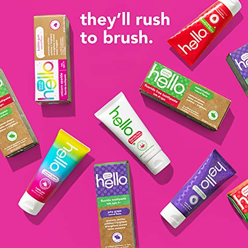 hello Kids Unicorn Sparkle Fluoride Toothpaste With Natural Bubble Gum Flavor...