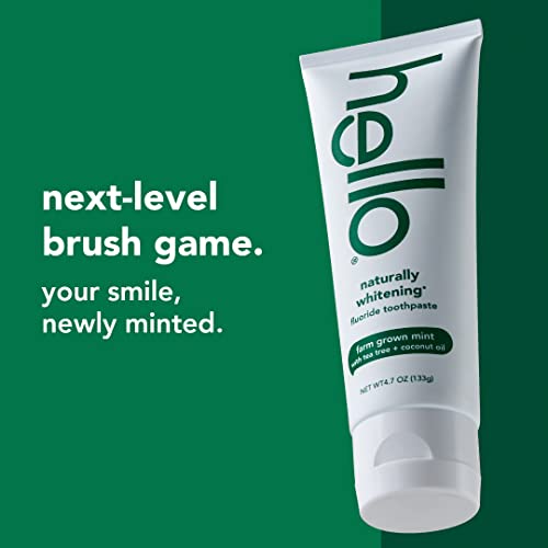 Hello Naturally Whitening Fluoride Toothpaste, Natural Peppermint Flavor and ...