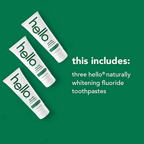 Hello Naturally Whitening Fluoride Toothpaste, Natural Peppermint Flavor and ...